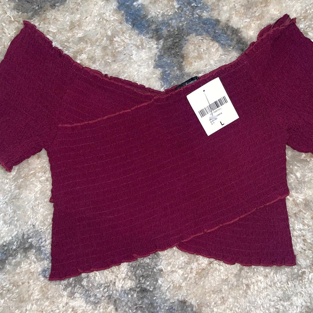 Maroon Stretch Crop Top